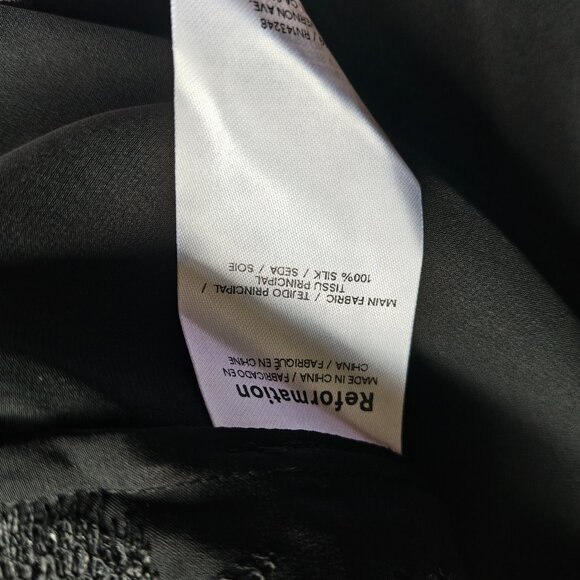 REFORMATION Rosina Silk Top in Black, size S - Picture 6 of 7
